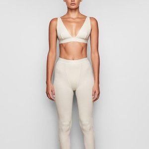 SKIMS BONE COTTON RIB THERMAL LEGGING NWT SMALL